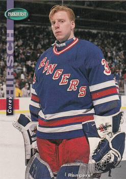 #149 Corey Hirsch - New York Rangers - 1994-95 Parkhurst Hockey