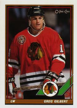 #149 Greg Gilbert - Chicago Blackhawks - 1991-92 O-Pee-Chee Hockey