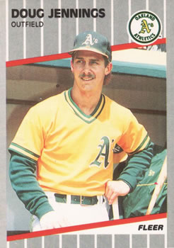 #14 Doug Jennings - Oakland Athletics - 1989 Fleer Baseball