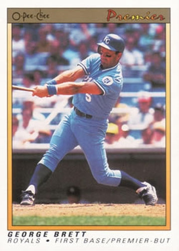 #14 George Brett - Kansas City Royals - 1991 O-Pee-Chee Premier Baseball