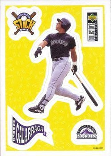 #14 Andres Galarraga - Colorado Rockies - 1997 Collector's Choice Baseball - Stick'Ums