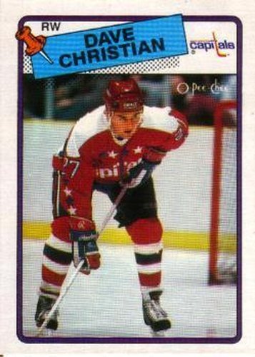 #14 Dave Christian - Washington Capitals - 1988-89 O-Pee-Chee Hockey