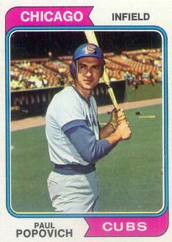 #14 Paul Popovich - Chicago Cubs - 1974 Topps Baseball