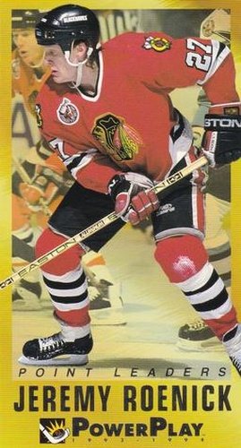 #14 Jeremy Roenick - Chicago Blackhawks - 1993-94 Fleer PowerPlay Hockey - Point Leaders