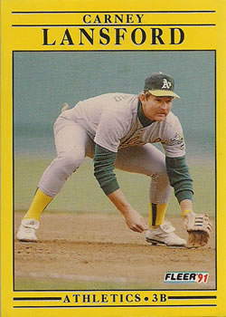 #14 Carney Lansford - Oakland Athletics - 1991 Fleer Baseball