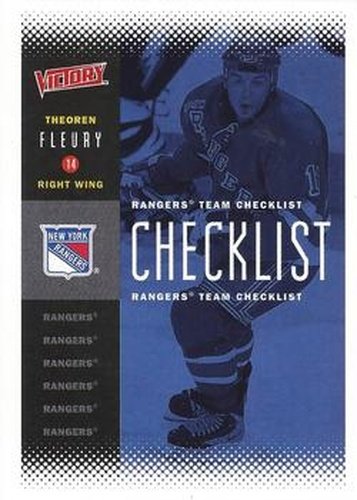 #150 Theoren Fleury - New York Rangers - 2000-01 Upper Deck Victory Hockey