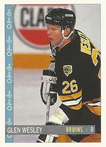 #150 Glen Wesley - Boston Bruins - 1992-93 O-Pee-Chee Hockey