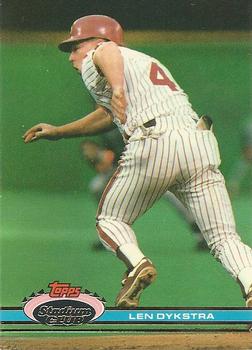 #150 Len Dykstra - Philadelphia Phillies - 1991 Stadium Club Baseball