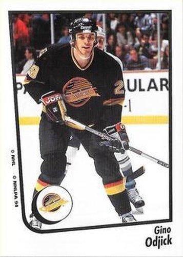 #150 Gino Odjick - Vancouver Canucks - 1994-95 Panini Hockey Stickers