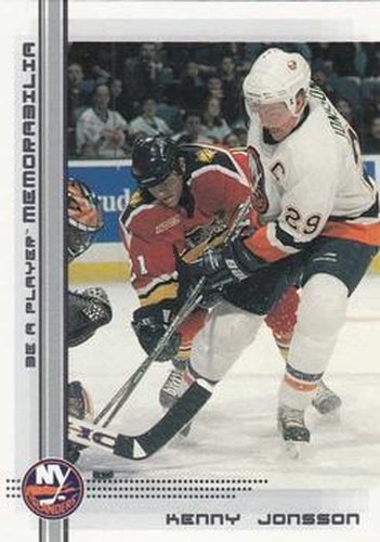 #150 Kenny Jonsson - New York Islanders - 2000-01 Be a Player Memorabilia Hockey