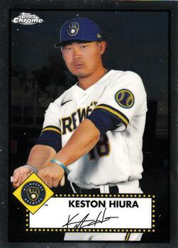 #150 Keston Hiura - Milwaukee Brewers - 2021 Topps Chrome Platinum Anniversary Baseball