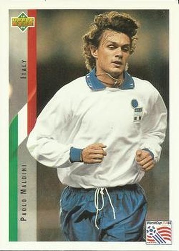 #150 Paolo Maldini - Italy - 1994 Upper Deck World Cup Contenders English/Spanish Soccer
