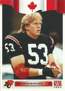 #150 Leo Groenewegen - British Columbia Lions - 1992 All World CFL Football