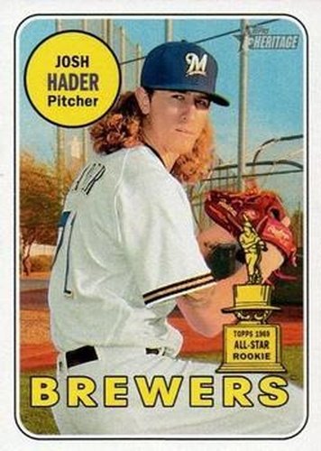 #150b Josh Hader - Milwaukee Brewers - 2018 Topps Heritage Baseball