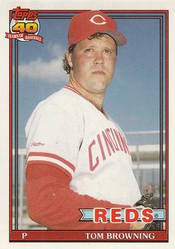 #151 Tom Browning - Cincinnati Reds - 1991 O-Pee-Chee Baseball