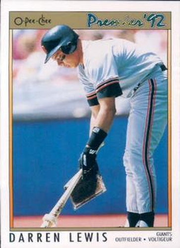 #151 Darren Lewis - San Francisco Giants - 1992 O-Pee-Chee Premier Baseball