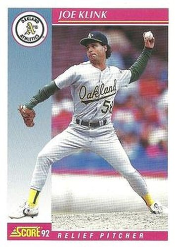 #151 Joe Klink - Oakland Athletics - 1992 Score Baseball