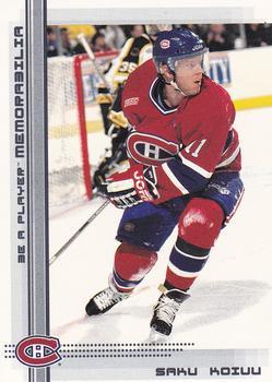 #151 Saku Koivu - Montreal Canadiens - 2000-01 Be a Player Memorabilia Hockey