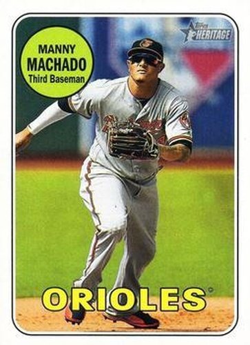 #151d Manny Machado - Baltimore Orioles - 2018 Topps Heritage Baseball