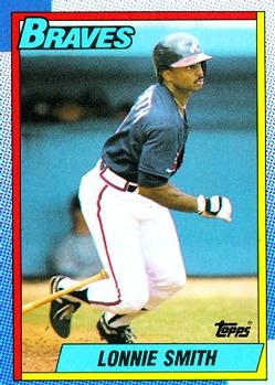 #152 Lonnie Smith - Atlanta Braves - 1990 Topps Baseball