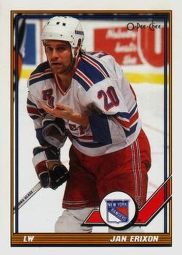 #152 Jan Erixon - New York Rangers - 1991-92 O-Pee-Chee Hockey