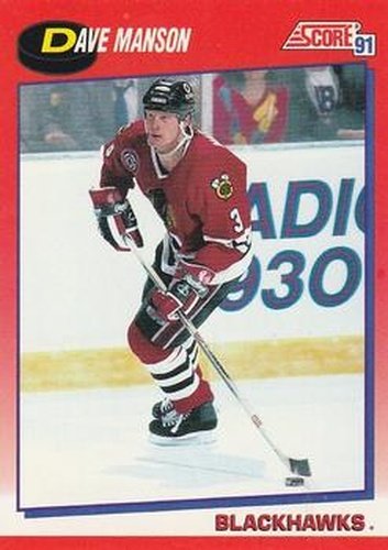 #152 Dave Manson - Chicago Blackhawks - 1991-92 Score Canadian Bilingual Hockey