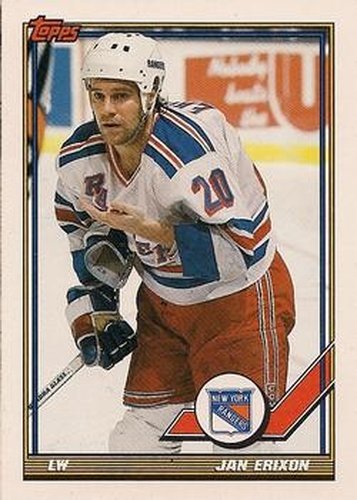 #152 Jan Erixon - New York Rangers - 1991-92 Topps Hockey