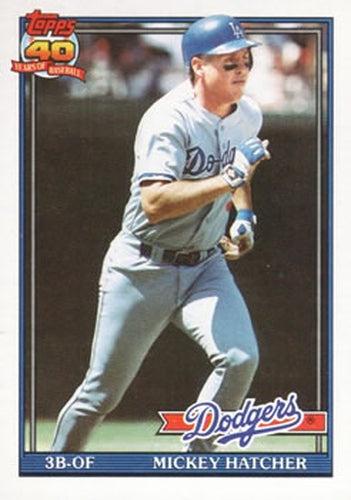 #152 Mickey Hatcher - Los Angeles Dodgers - 1991 Topps Baseball