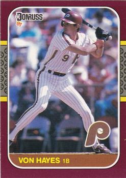 #152 Von Hayes - Philadelphia Phillies - 1987 Donruss Opening Day Baseball