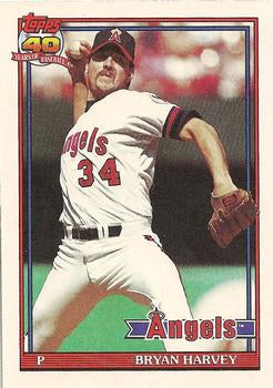 #153 Bryan Harvey - California Angels - 1991 Topps Baseball