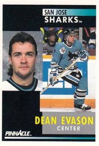 #153 Dean Evason - San Jose Sharks - 1991-92 Pinnacle Hockey