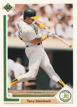 #153 Terry Steinbach - Oakland Athletics - 1991 Upper Deck Baseball