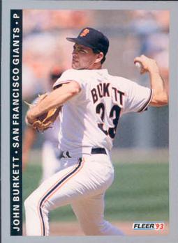 #153 John Burkett - San Francisco Giants - 1993 Fleer Baseball