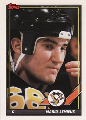 #153 Mario Lemieux - Pittsburgh Penguins - 1991-92 Topps Hockey