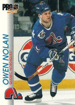 #153 Owen Nolan - Quebec Nordiques - 1992-93 Pro Set Hockey