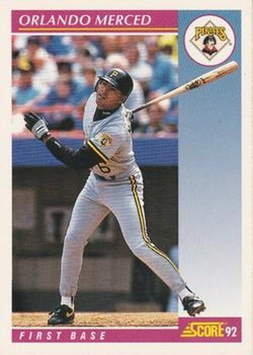 #153 Orlando Merced - Pittsburgh Pirates - 1992 Score Baseball