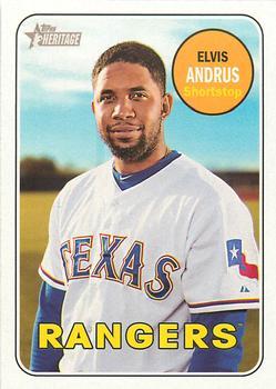 #153 Elvis Andrus - Texas Rangers - 2018 Topps Heritage Baseball
