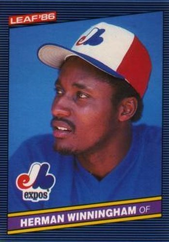 #153 Herman Winningham - Montreal Expos - 1986 Leaf Baseball