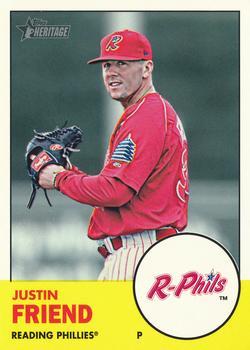 #153 Justin Friend - Reading Phillies - 2012 Topps Heritage Minor League Baseball
