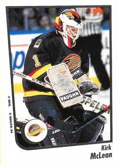 #153 Kirk McLean - Vancouver Canucks - 1994-95 Panini Hockey Stickers