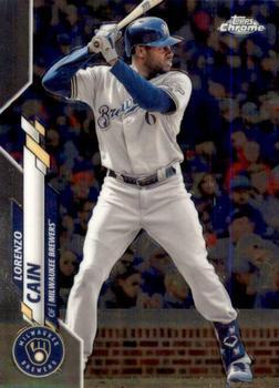 #153 Lorenzo Cain - Milwaukee Brewers - 2020 Topps Chrome Baseball