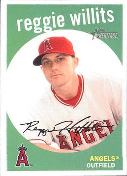 #153 Reggie Willits - Los Angeles Angels - 2008 Topps Heritage Baseball