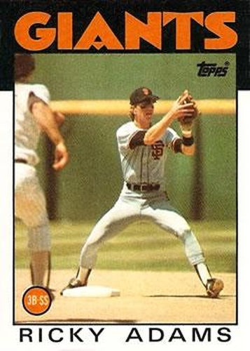 #153 Ricky Adams - San Francisco Giants - 1986 Topps Baseball