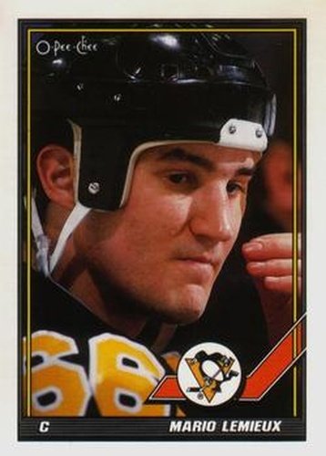 #153 Mario Lemieux - Pittsburgh Penguins - 1991-92 O-Pee-Chee Hockey