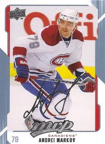 #154 Andrei Markov - Montreal Canadiens - 2008-09 Upper Deck MVP Hockey