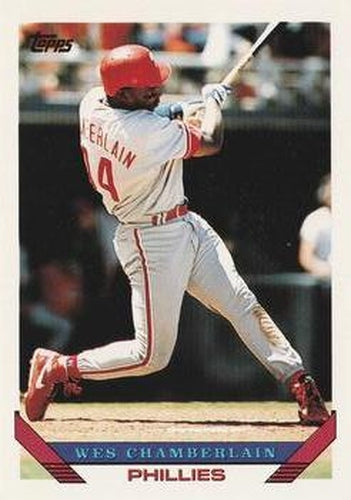 #154 Wes Chamberlain - Philadelphia Phillies - 1993 Topps Baseball
