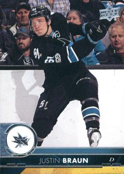 #154 Justin Braun - San Jose Sharks - 2017-18 Upper Deck Hockey