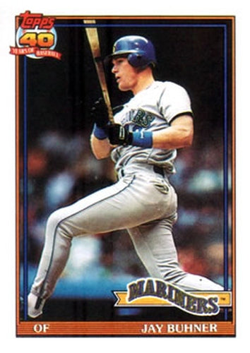 #154 Jay Buhner - Seattle Mariners - 1991 Topps Baseball
