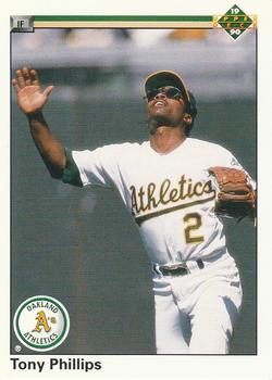 #154 Tony Phillips - Oakland Athletics - 1990 Upper Deck Baseball