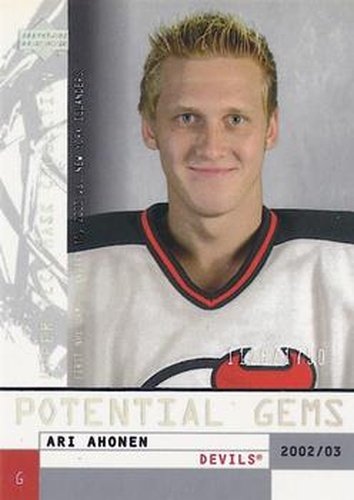 #154 Ari Ahonen - New Jersey Devils - 2002-03 Upper Deck Mask Collection Hockey